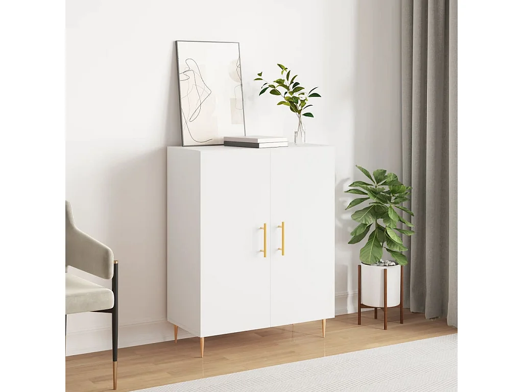 Buffet blanc 69,5x34x90 cm bois d'ingénierie