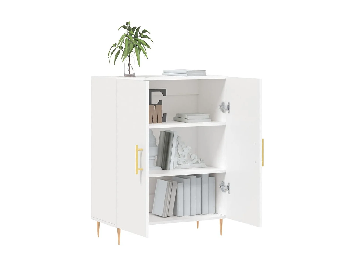 Buffet blanc 69,5x34x90 cm bois d'ingénierie