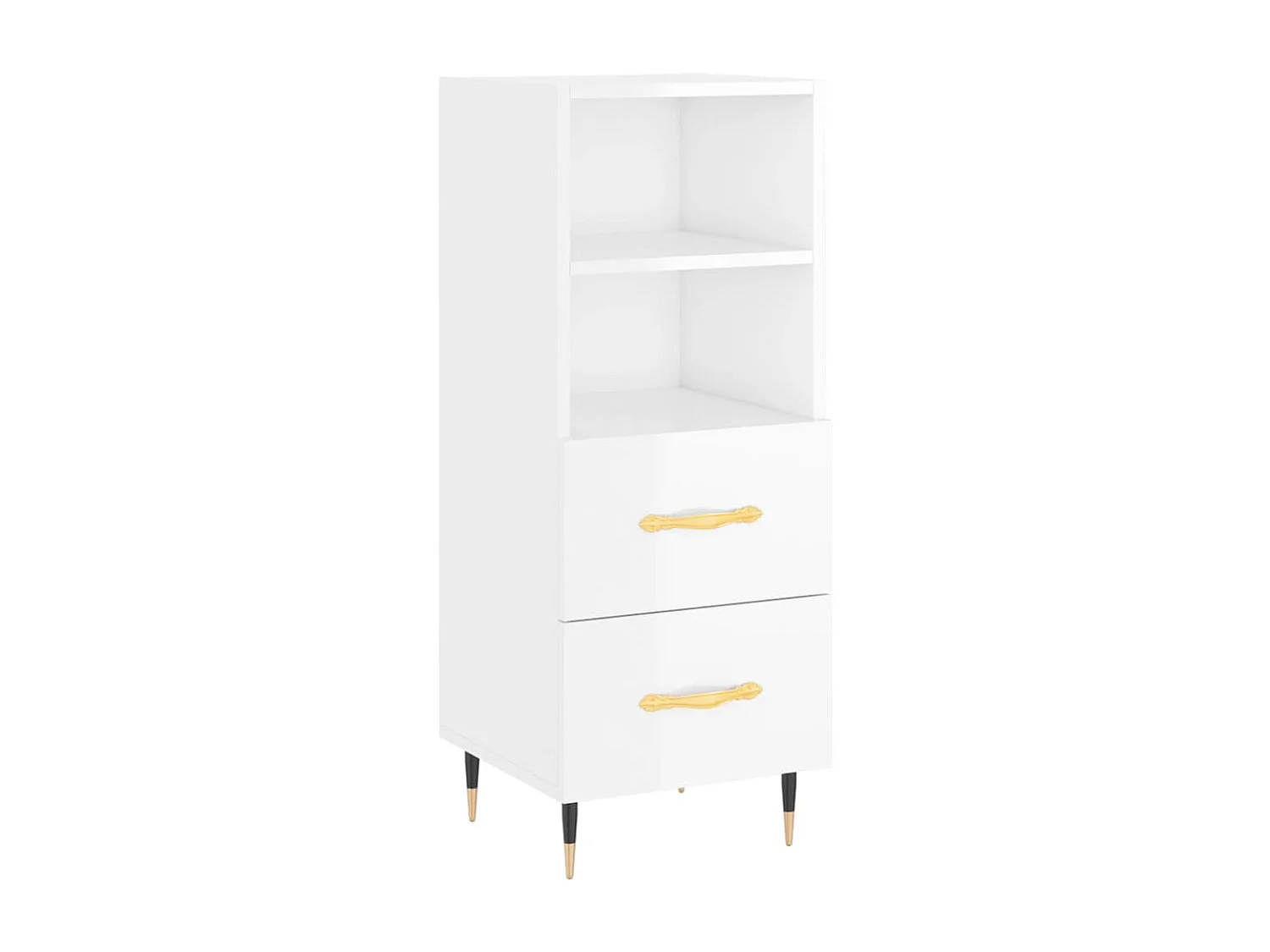 Credenza 34,5x34x180 cm in Legno Multistrato Bianco Lucido