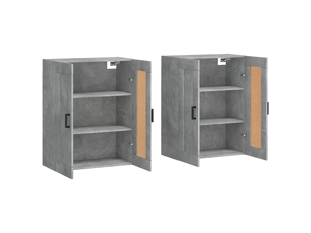 Armoires murales 2 pcs gris béton bois d'ingénierie