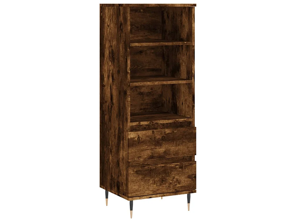 Buffet haut Chêne fumé 40x36x110 cm Bois d'ingénierie