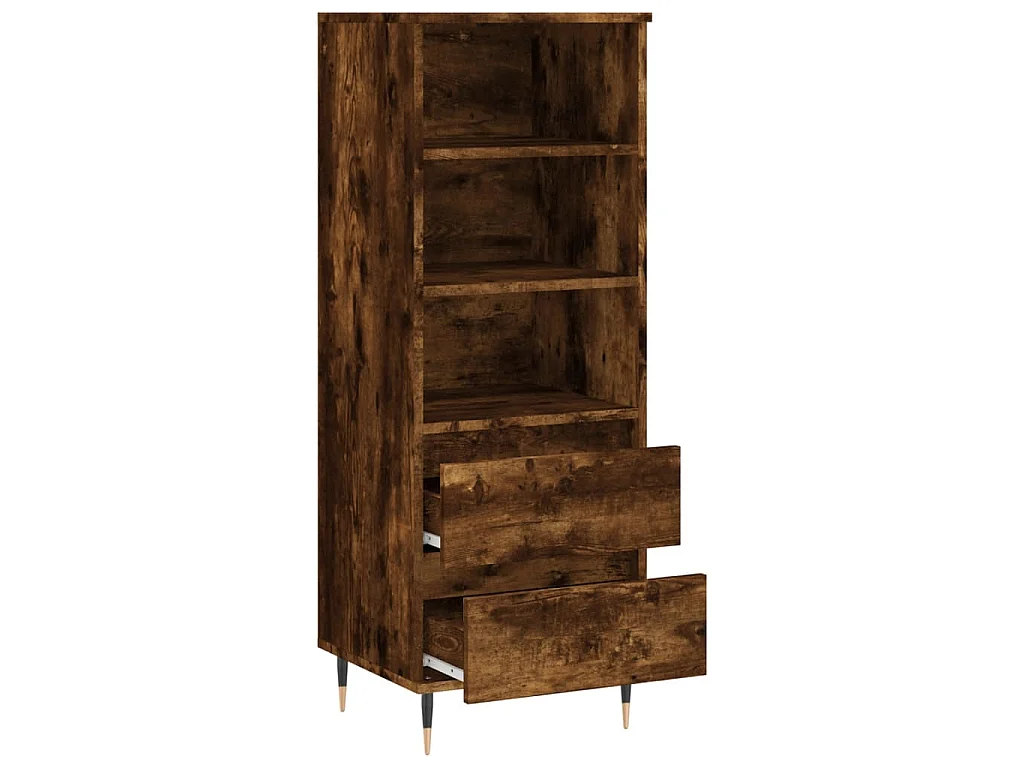 Buffet haut Chêne fumé 40x36x110 cm Bois d'ingénierie