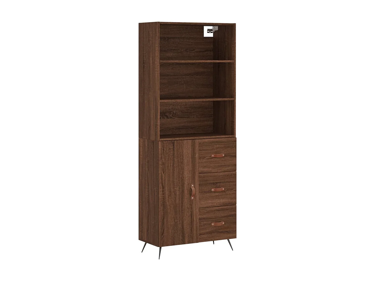 Buffet haut Chêne marron 69,5x34x180 cm Bois d'ingénierie
