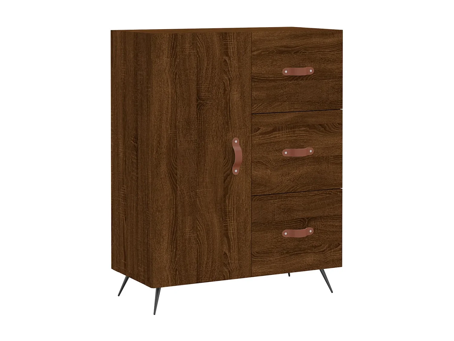 Buffet haut Chêne marron 69,5x34x180 cm Bois d'ingénierie