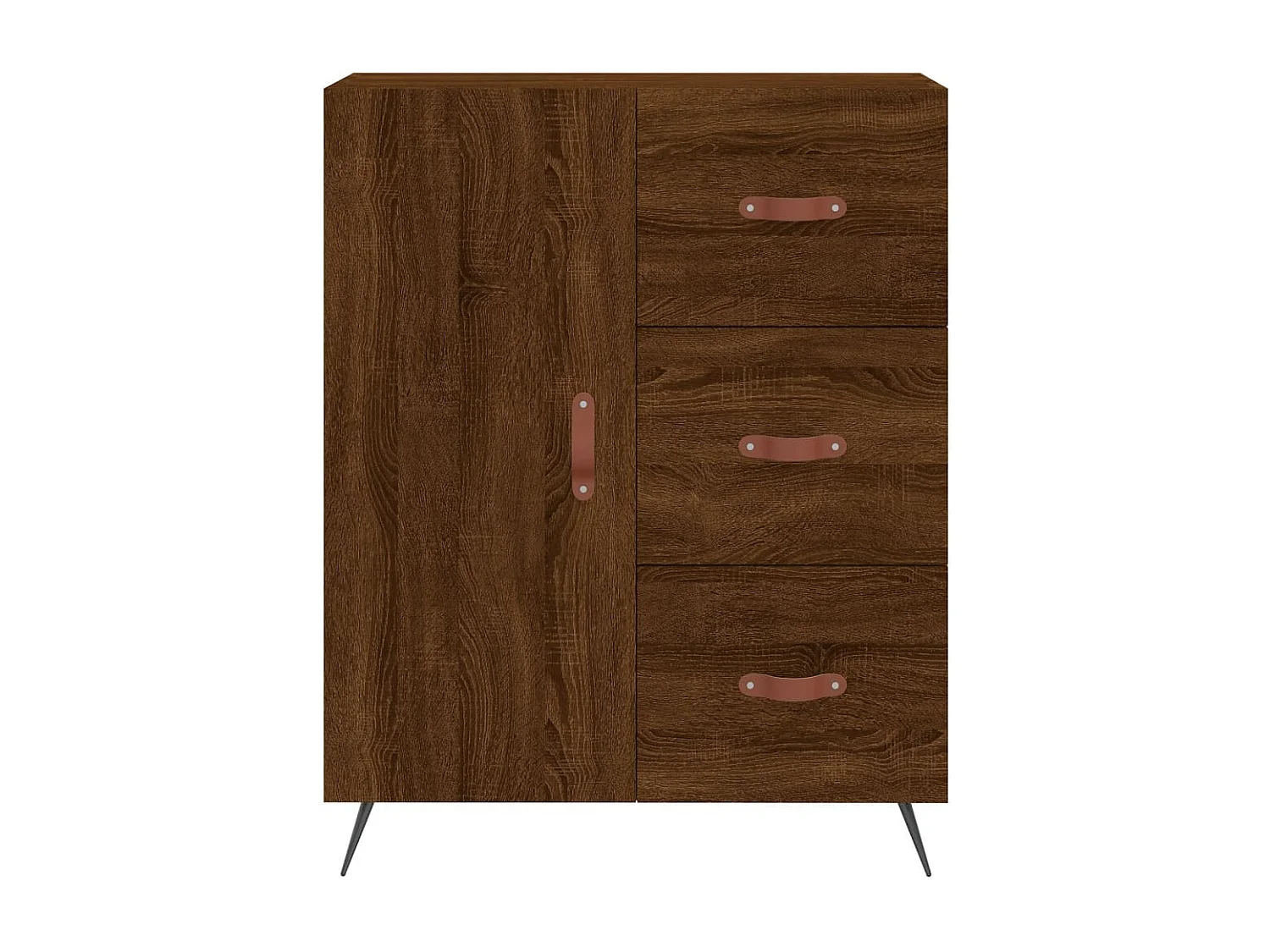 Buffet haut Chêne marron 69,5x34x180 cm Bois d'ingénierie