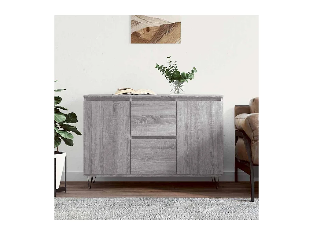 Buffet sonoma gris 101,5x35x70 cm bois d'ingénierie