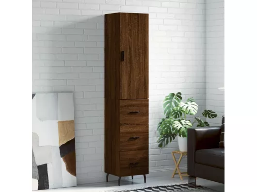 Kauf Unique Highboard Braun Eichen-Optik 34,5x34x180 cm Holzwerkstoff