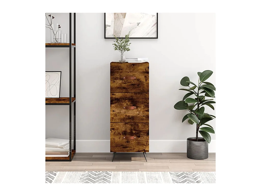 Credenza Rovere Fumo 34,5x34x90 cm in Legno Multistrato