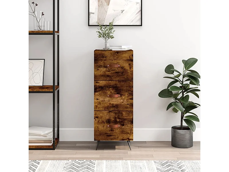 Credenza Rovere Fumo 34,5x34x90 cm in Legno Multistrato