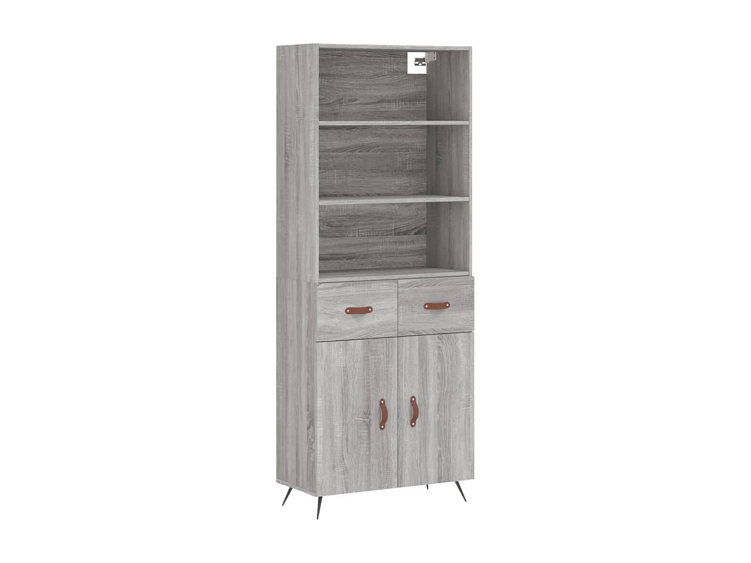 Buffet haut Sonoma gris 69,5x34x180 cm Bois d'ingénierie