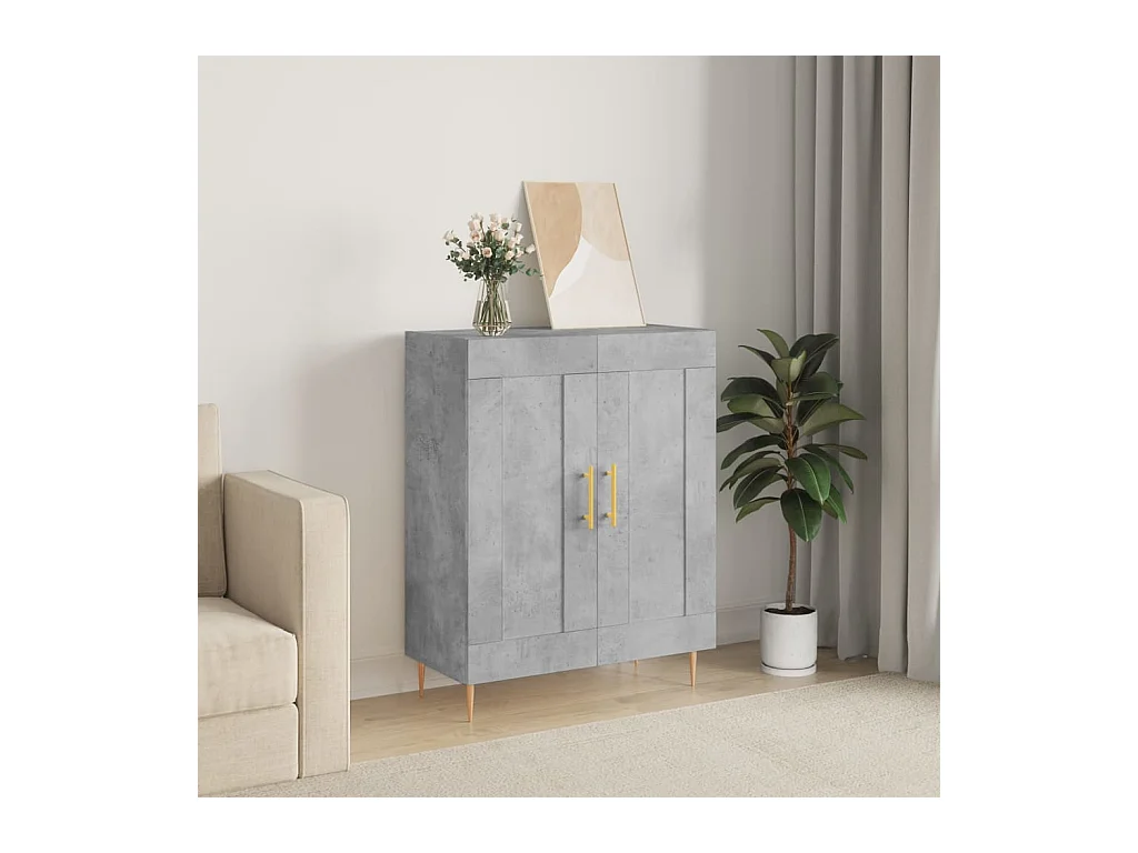 Buffet gris béton 69,5x34x90 cm bois d'ingénierie