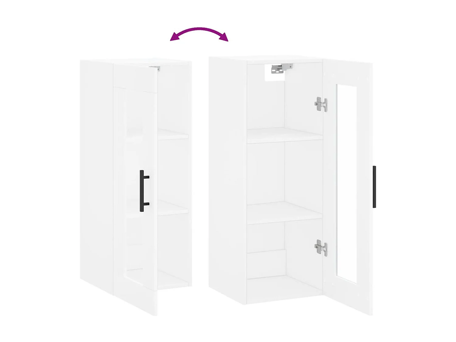 Mobile a Parete Bianco 34,5x34x90 cm