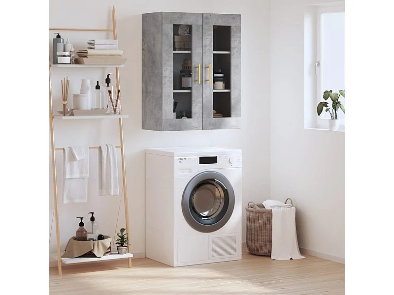 Armoire murale gris béton 69,5x34x90 cm