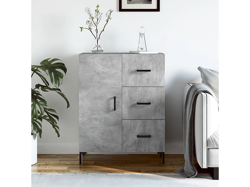 Credenza Grigio Cemento 69,5x34x90 cm in Legno Multistrato