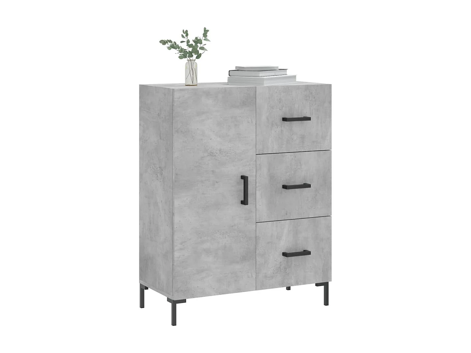 Buffet gris béton 69,5x34x90 cm bois d'ingénierie