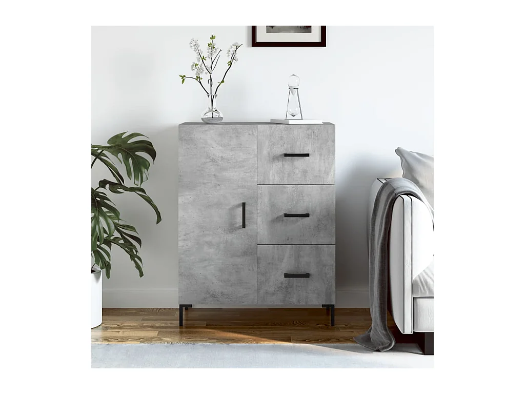 Credenza Grigio Cemento 69,5x34x90 cm in Legno Multistrato