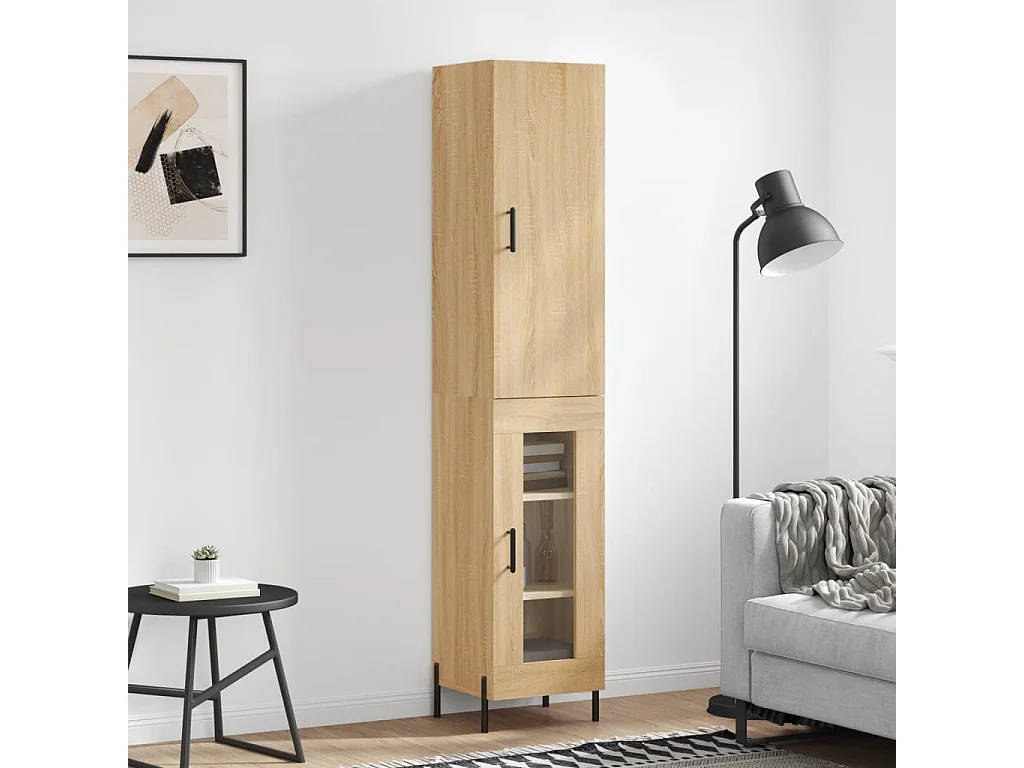 Buffet haut Chêne sonoma 34,5x34x180 cm Bois d'ingénierie