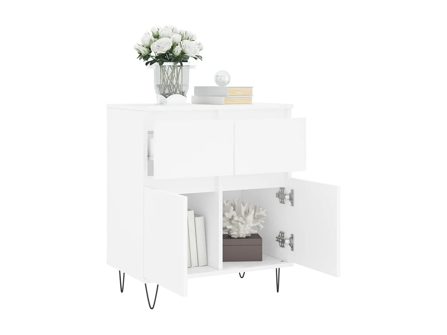 Buffet Blanc 60x35x70 cm Bois d'ingénierie