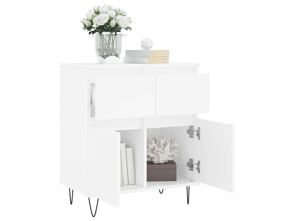 Buffet Blanc 60x35x70 cm Bois d'ingénierie