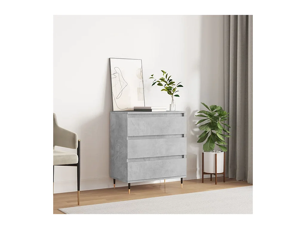 Credenza Grigio Cemento 60x35x70 cm in Legno Multistrato