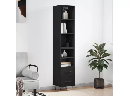 Kauf Unique Highboard Schwarz 34,5x34x180 cm Holzwerkstoff