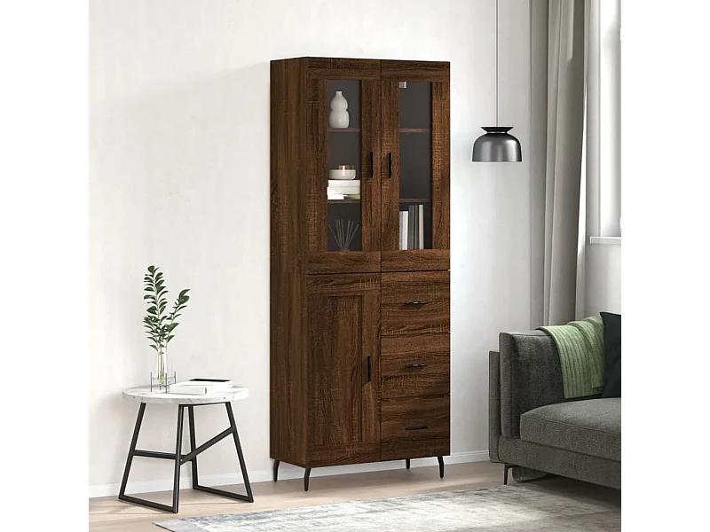 Armário alto 69,5x34x180cm madeira processada carvalho castanho