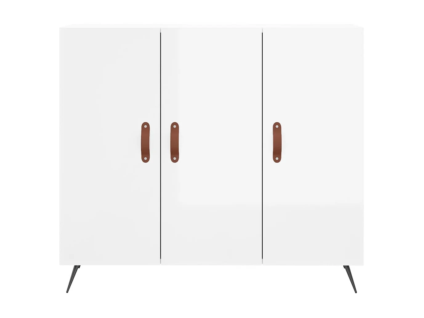 Dressoir 90x34x80 cm bewerkt hout hoogglans wit