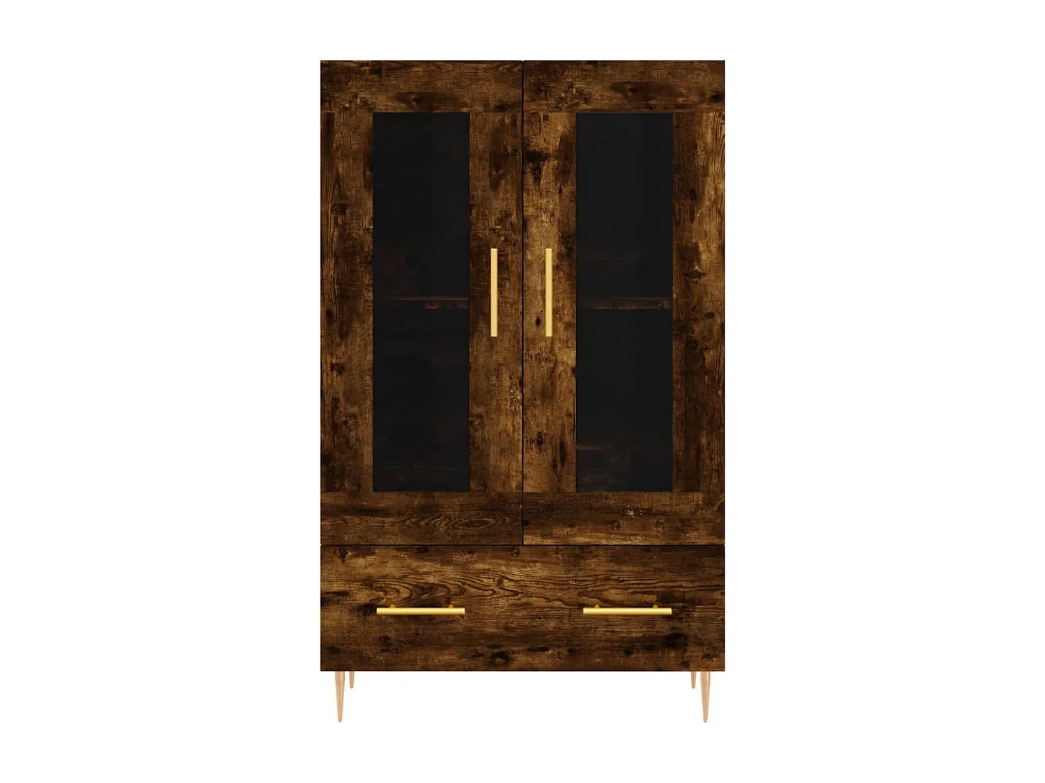 Buffet haut chêne fumé 69,5x31x115 cm bois d'ingénierie