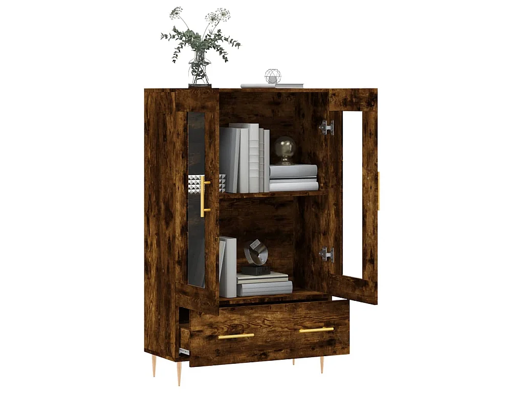 Highboard Räuchereiche 69,5x31x115 cm Holzwerkstoff