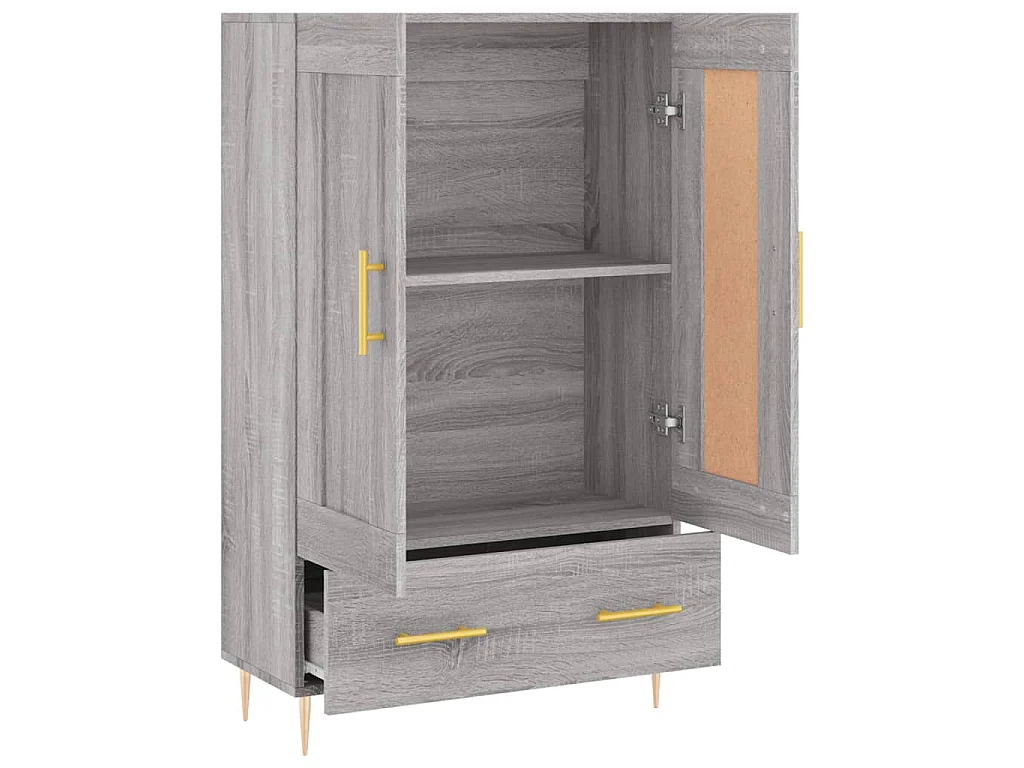 Buffet haut sonoma gris 69,5x31x115 cm bois d'ingénierie