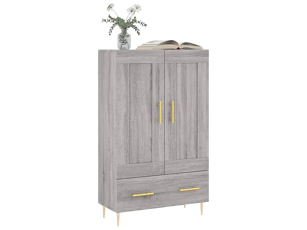 Buffet haut sonoma gris 69,5x31x115 cm bois d'ingénierie
