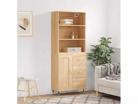 Kauf Unique Highboard Sonoma-Eiche 69,5x34x180 cm Holzwerkstoff