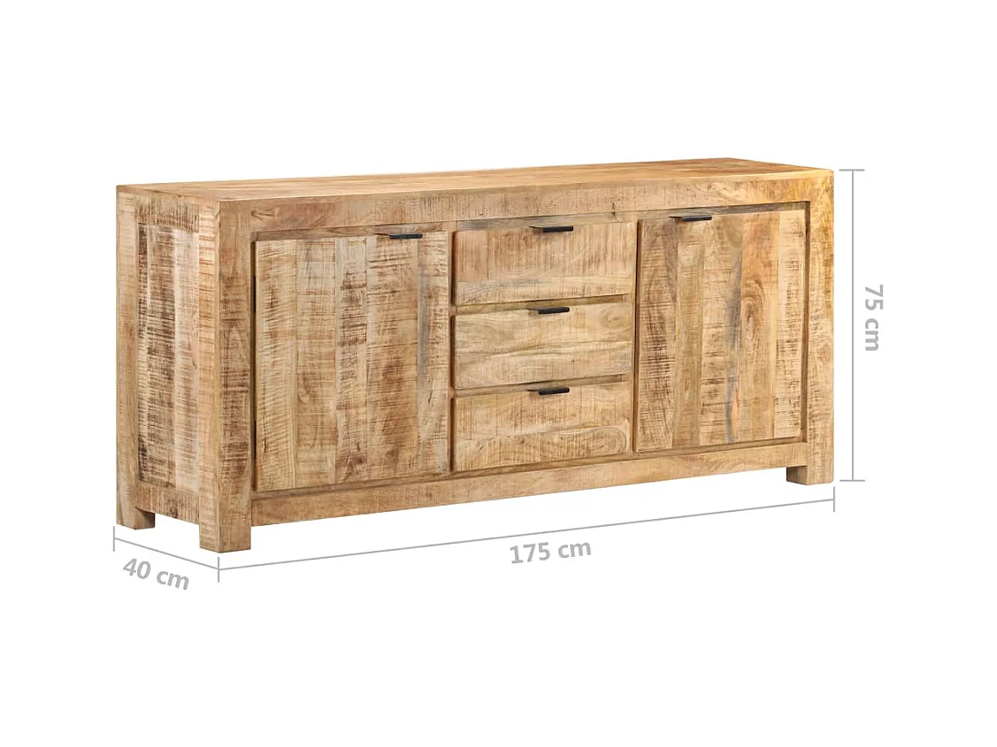 Dressoir 175x40x75 cm ruw mangohout