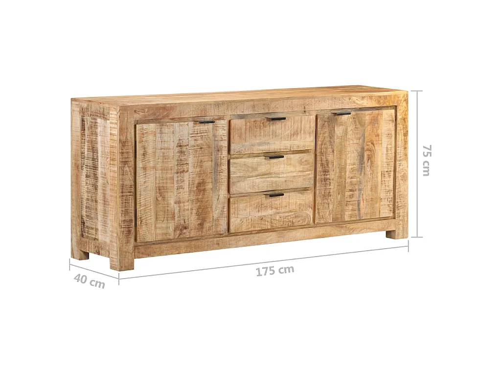 Buffet 175x40x75 cm Bois de manguier brut