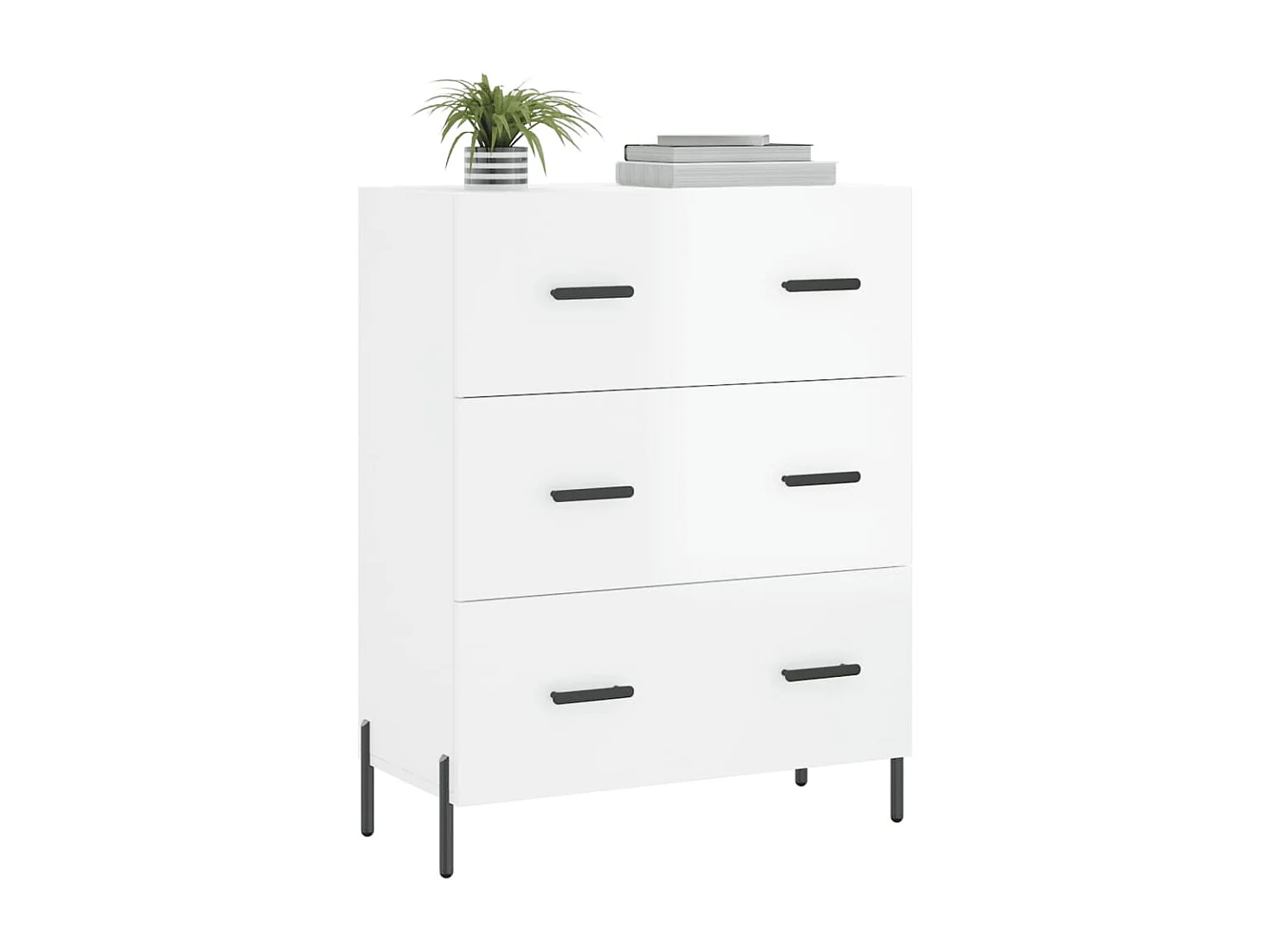 Sideboard Hochglanz-Weiß 69,5x34x90 cm Holzwerkstoff