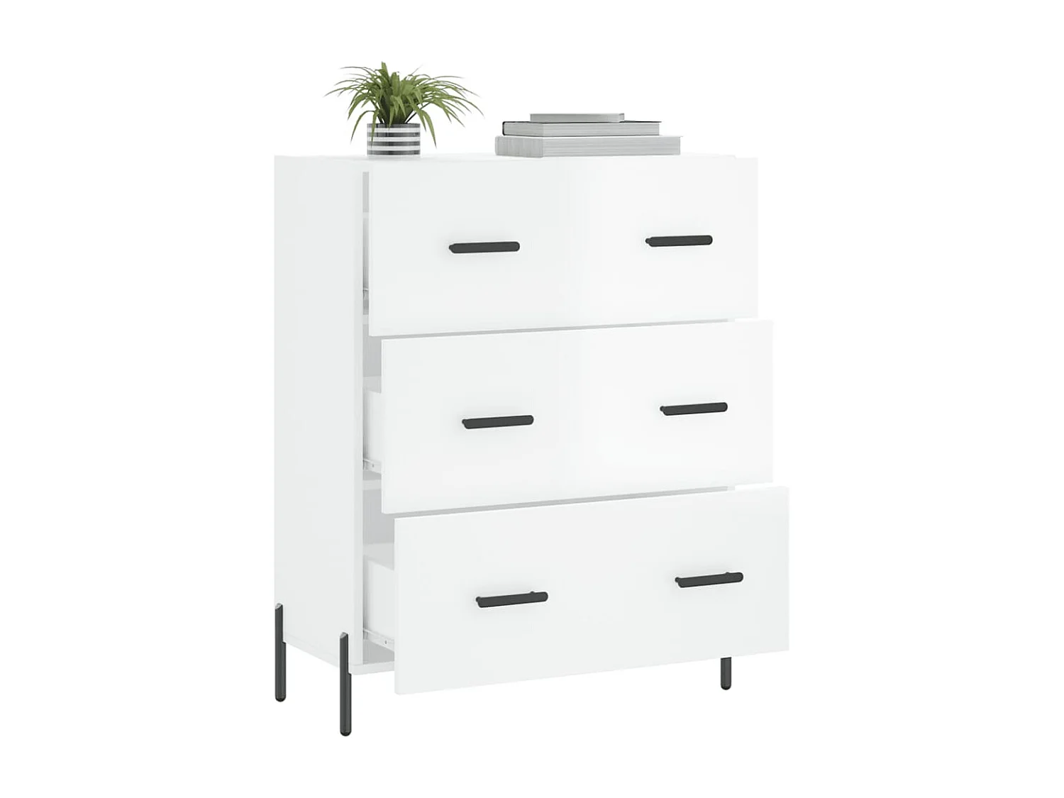 Sideboard Hochglanz-Weiß 69,5x34x90 cm Holzwerkstoff