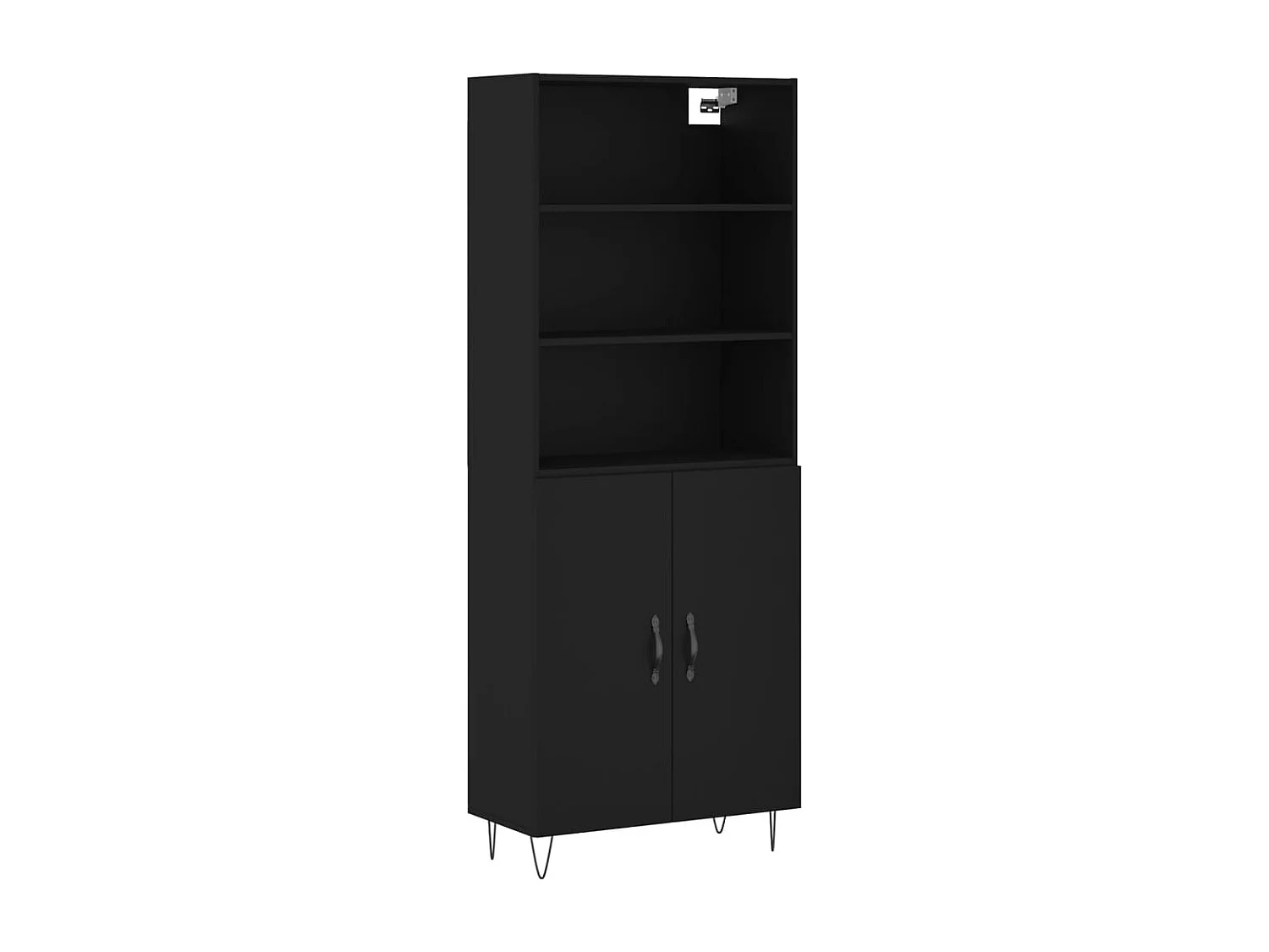 Highboard Schwarz 69,5x34x180 cm Holzwerkstoff