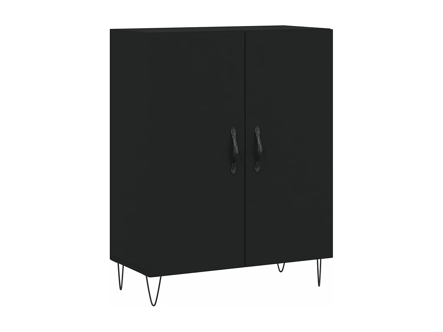 Highboard Schwarz 69,5x34x180 cm Holzwerkstoff