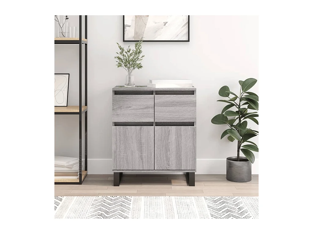 Credenza Grigio Sonoma 60x35x70 cm in Legno Multistrato