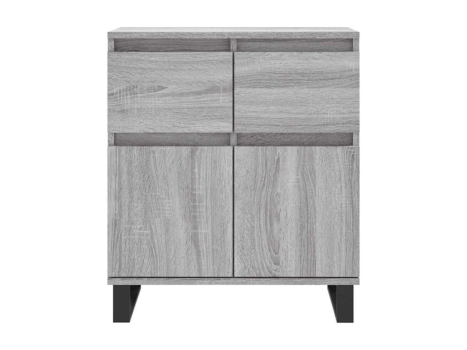 Dressoir 60x35x70 cm bewerkt hout grijs sonoma eikenkleurig