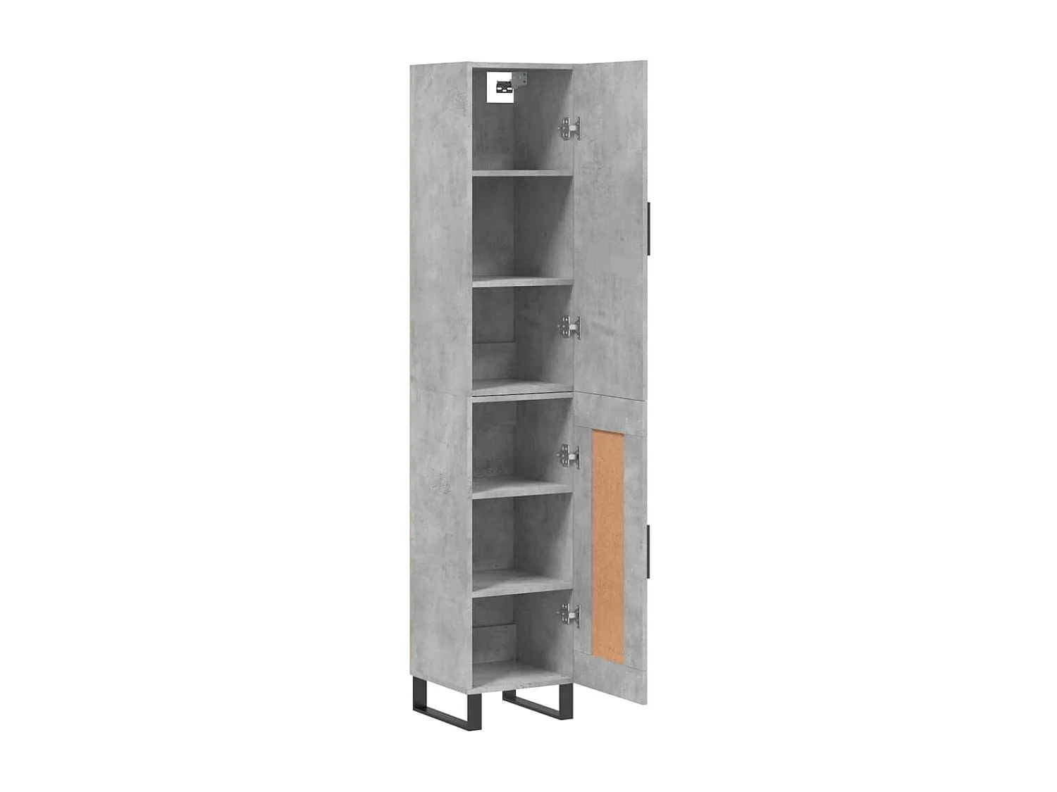 Buffet haut Gris béton 34,5x34x180 cm Bois d'ingénierie