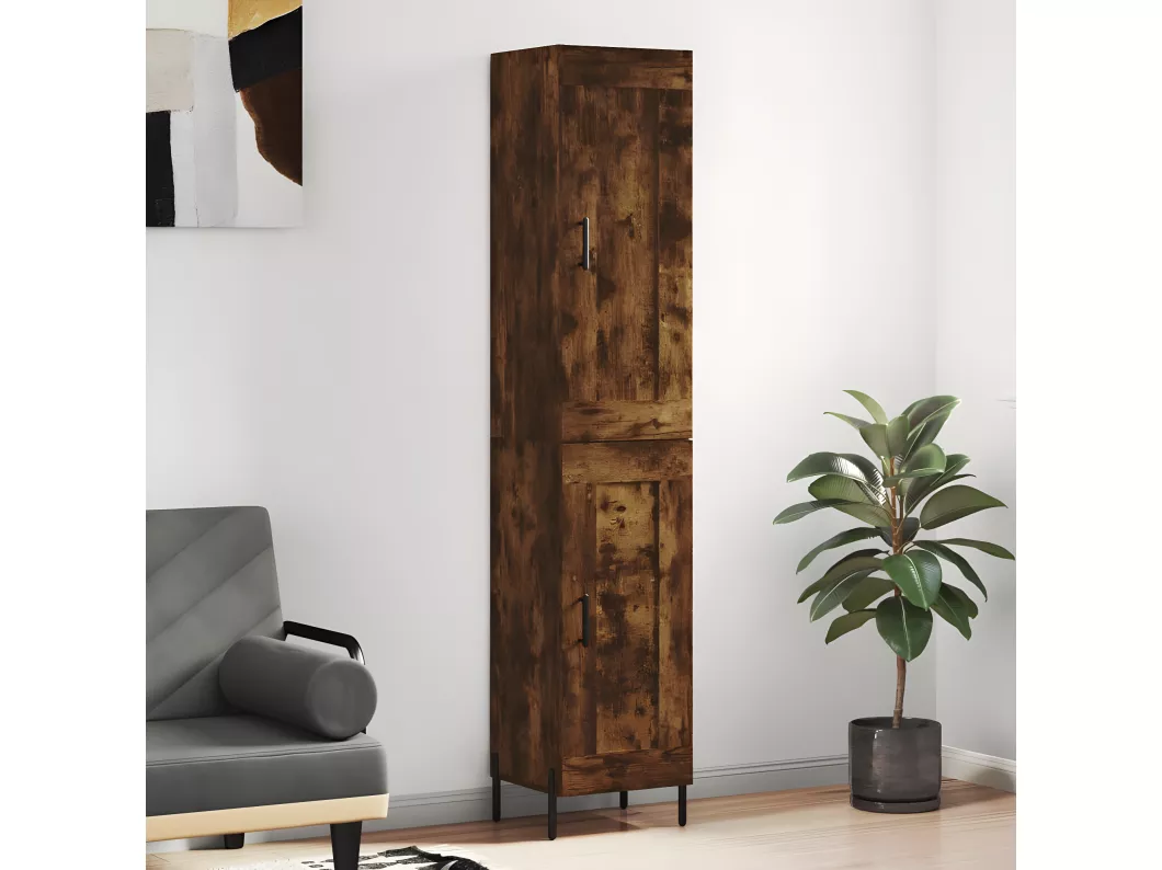 Kauf Unique Highboard Räuchereiche 34,5x34x180 cm Holzwerkstoff