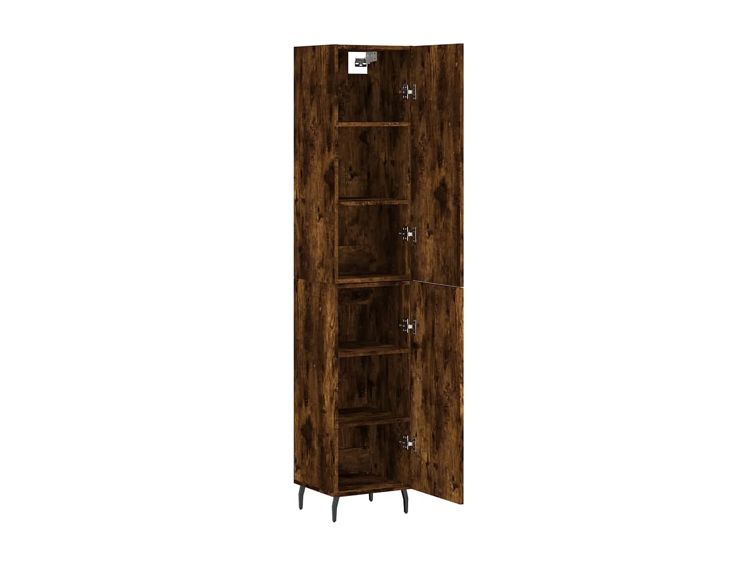 Buffet haut Chêne fumé 34,5x34x180 cm Bois d'ingénierie