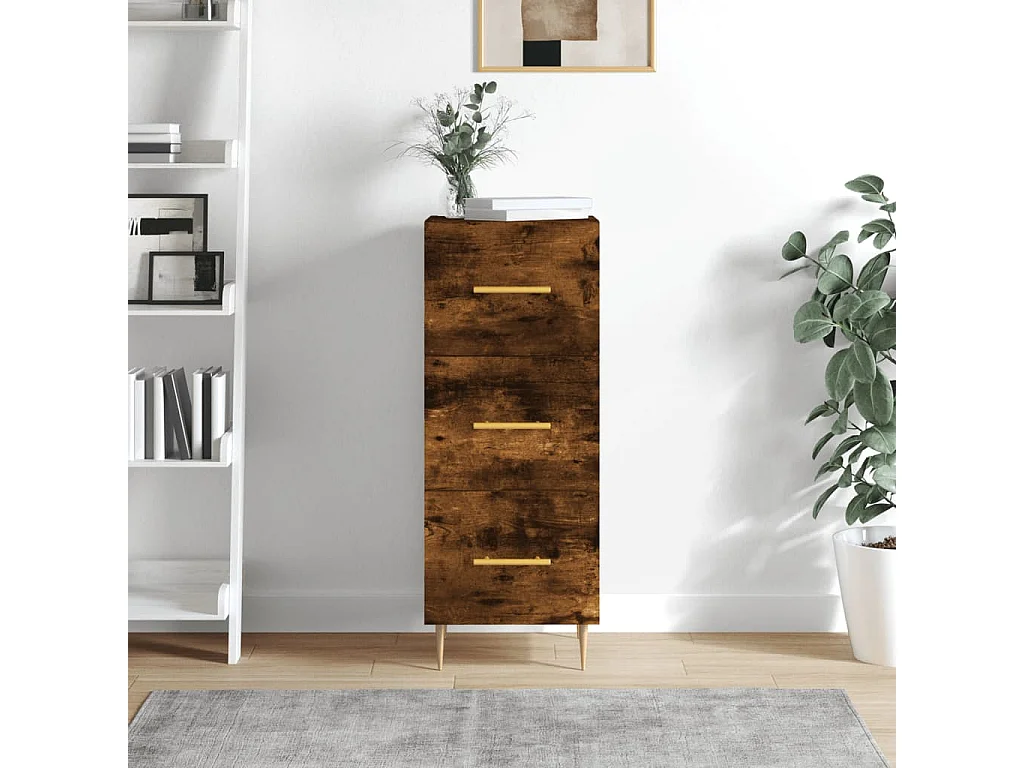 Buffet Chêne fumé 34,5x34x90 cm Bois d'ingénierie