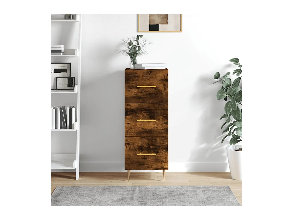 Dressoir 34,5x34x90 cm bewerkt hout gerookt eiken