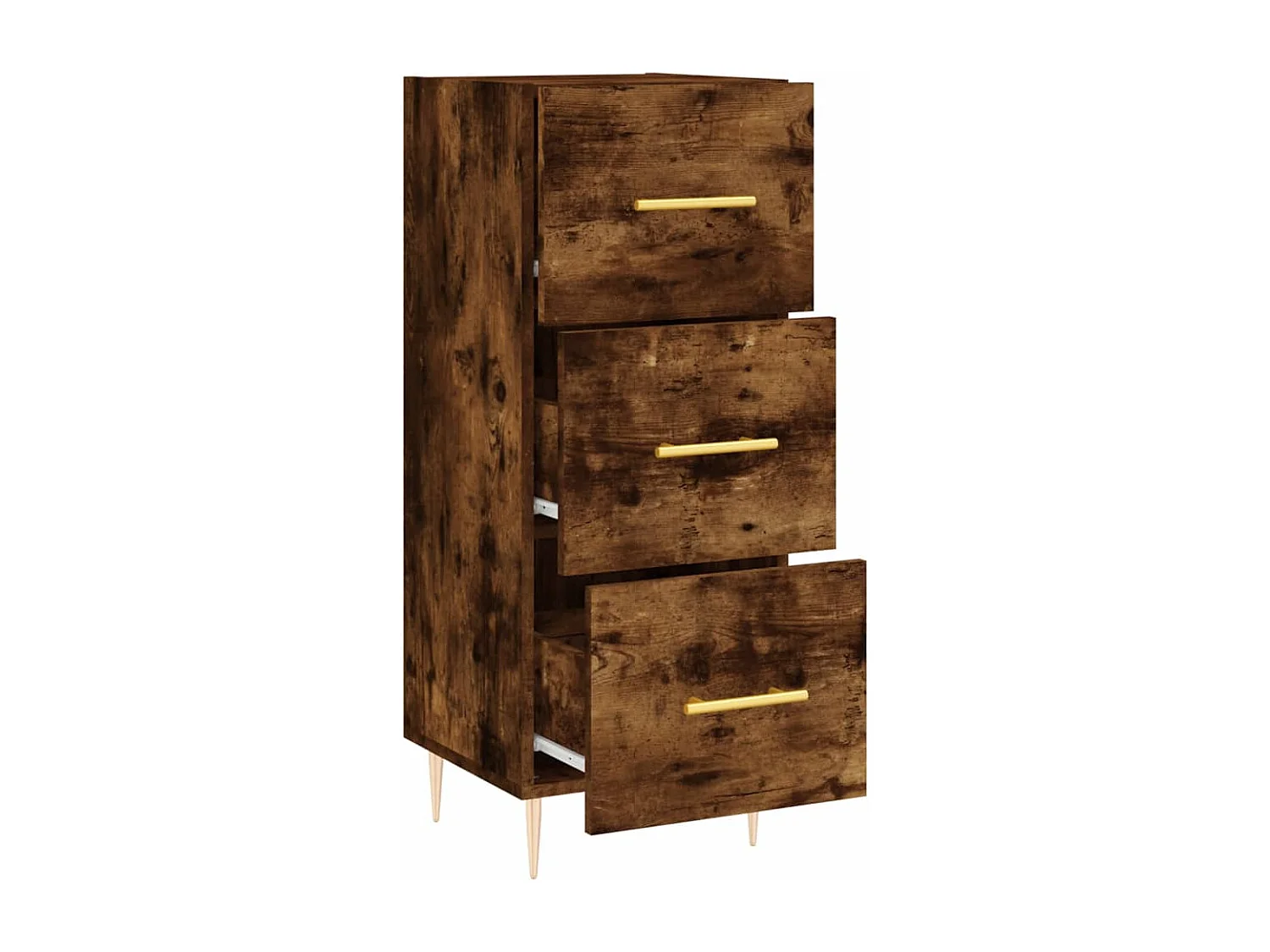 Dressoir 34,5x34x90 cm bewerkt hout gerookt eiken