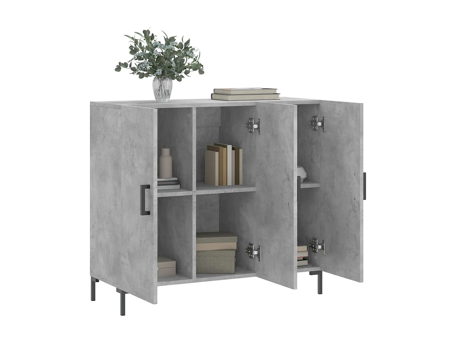 Sideboard Betongrau 90x34x80 cm Holzwerkstoff