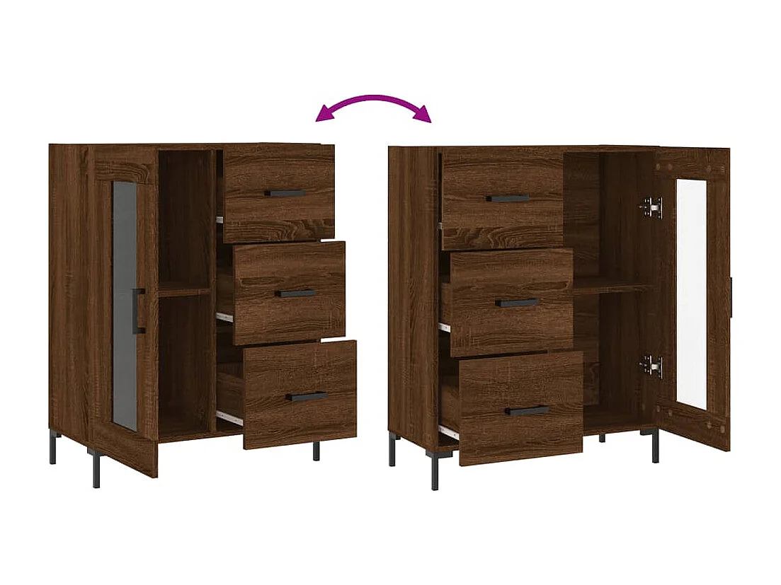 Sideboard Braun Eichen-Optik 69,5x34x90 cm Holzwerkstoff