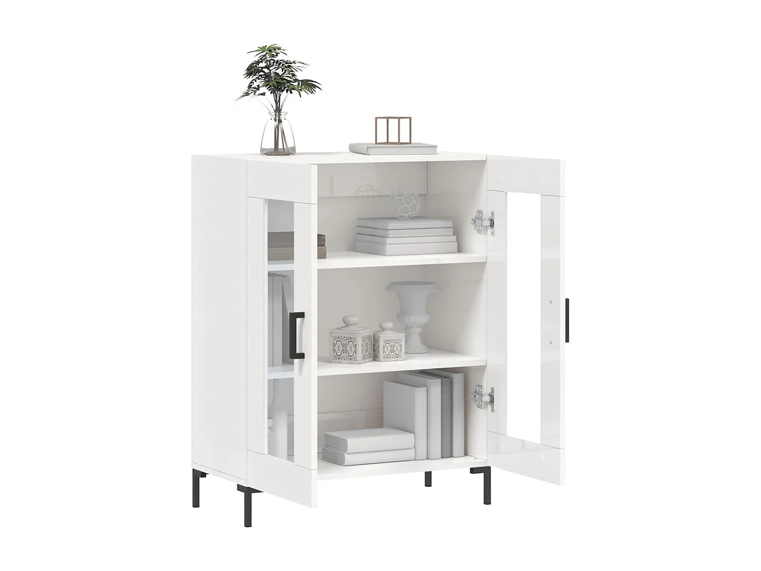 Sideboard Hochglanz-Weiß 69,5x34x90 cm Holzwerkstoff