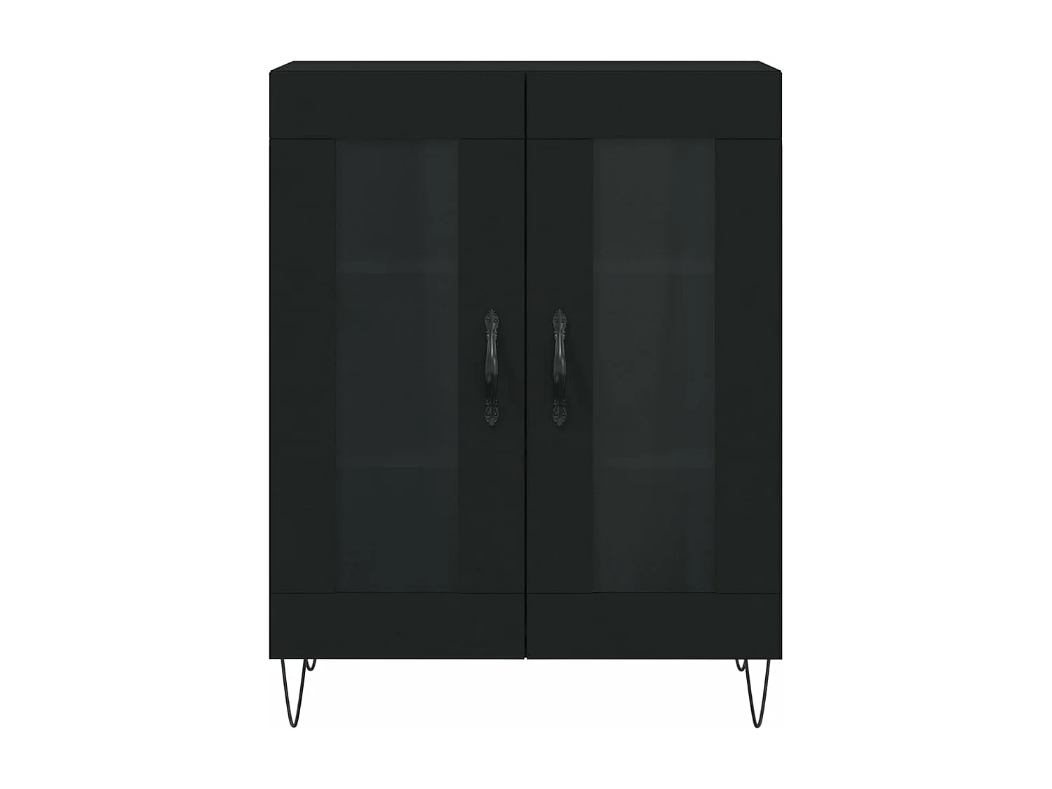 Buffet noir 69,5x34x90 cm bois d'ingénierie